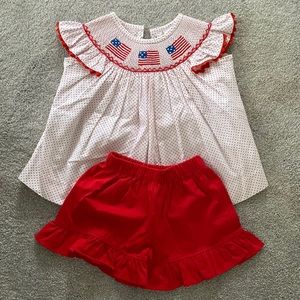 Smocked 4th of July/American flag outfit